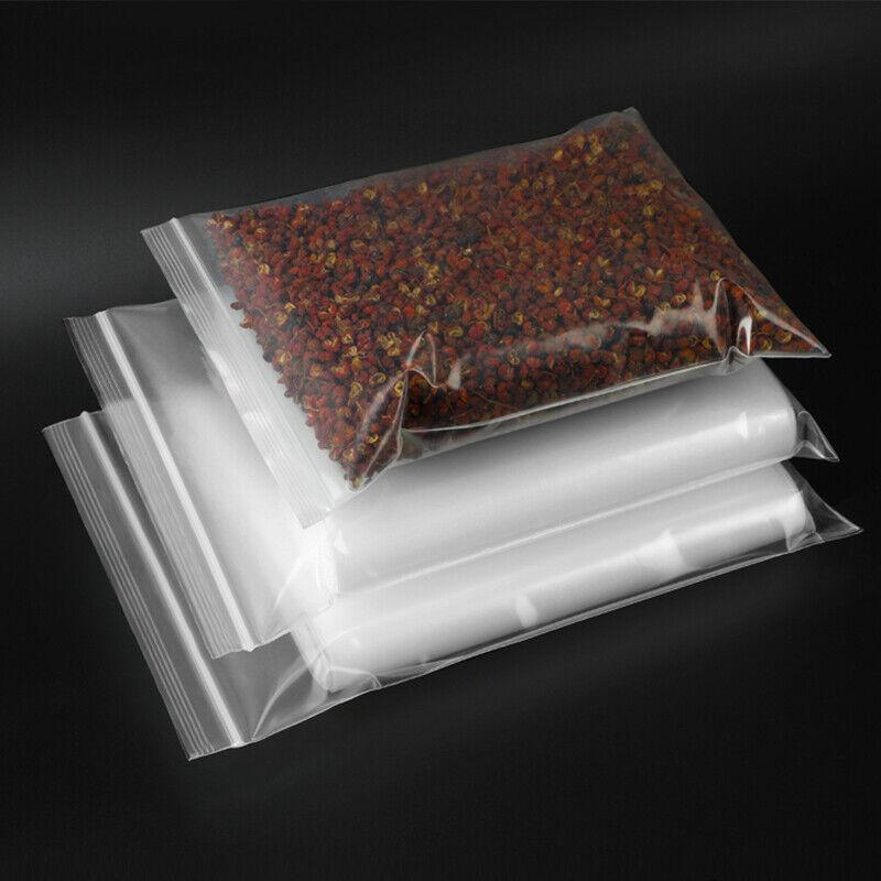 100PCS 100micron Bulk Clear Resealable PE Plastic Zip Bags - 5*7CM V528-9360101050948