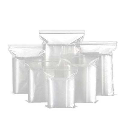 100PCS 100micron Bulk Clear Resealable PE Plastic Zip Bags - 5*7CM V528-9360101050948