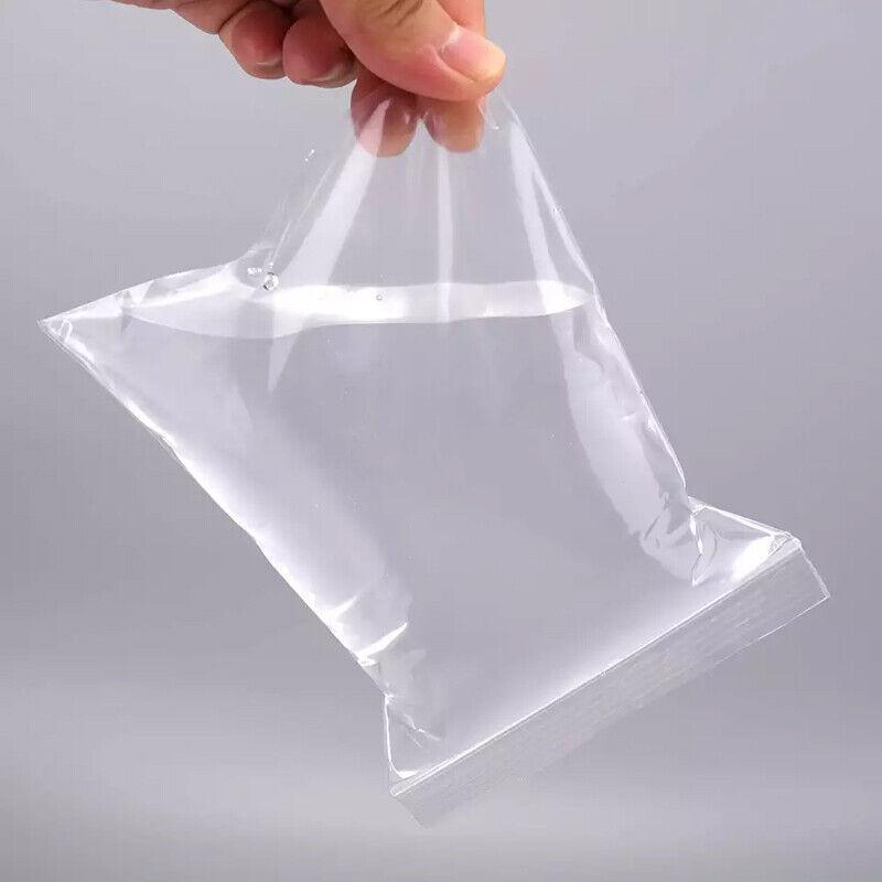 100PCS 100micron Bulk Clear Resealable PE Plastic Zip Bags - 10*20CM V528-9360101051105