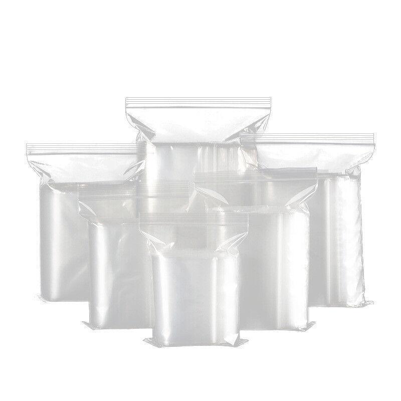 100PCS 100micron Bulk Clear Resealable PE Plastic Zip Bags - 10*20CM V528-9360101051105