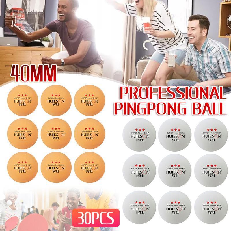 30PCS 3-Star Table Tennis Balls Professional Pingpong Ball Training Ball 40mm - Yellow V528-9360101052218