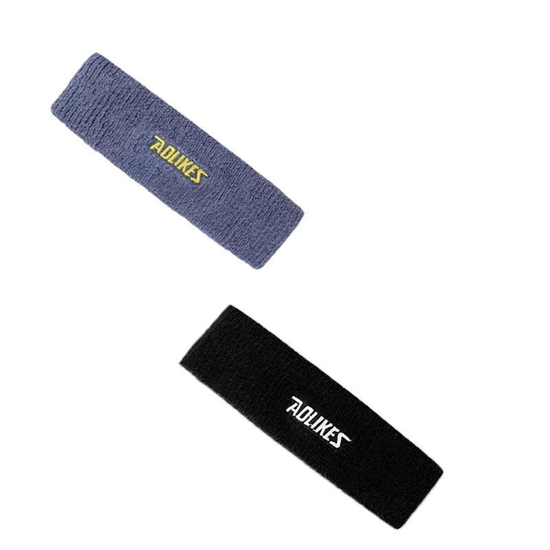 Aolikes Headbands Sweatband Cotton Hair Gym Yoga Stretch Sport Sweat Band - Black V528-9360101054571