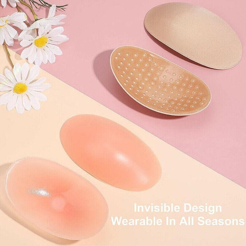 2Pcs Soft Anti-Slip Invisible Shoulder Pads Naturally Increased Silicone /Sponge - Beige (Sponge) V528-9360101055608