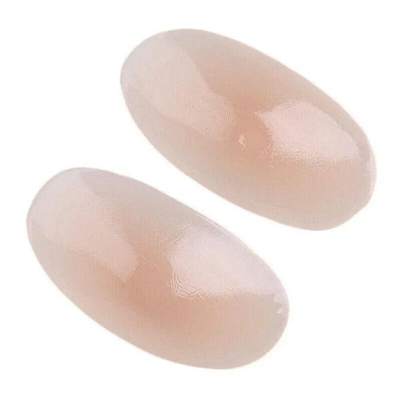 2Pcs Soft Anti-Slip Invisible Shoulder Pads Naturally Increased Silicone /Sponge - Beige (Silicone) V528-9360101055622