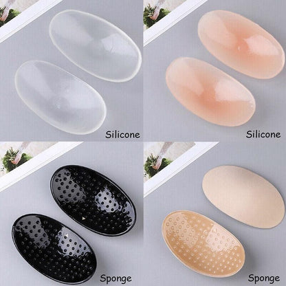 2Pcs Soft Anti-Slip Invisible Shoulder Pads Naturally Increased Silicone /Sponge - Beige (Silicone) V528-9360101055622