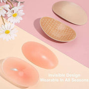2Pcs Soft Anti-Slip Invisible Shoulder Pads Naturally Increased Silicone /Sponge - Beige (Silicone) V528-9360101055622
