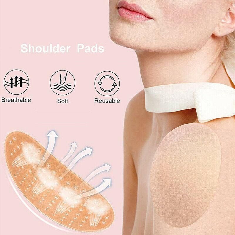 2Pcs Soft Anti-Slip Invisible Shoulder Pads Naturally Increased Silicone /Sponge - Clear (Silisone) V528-9360101055639