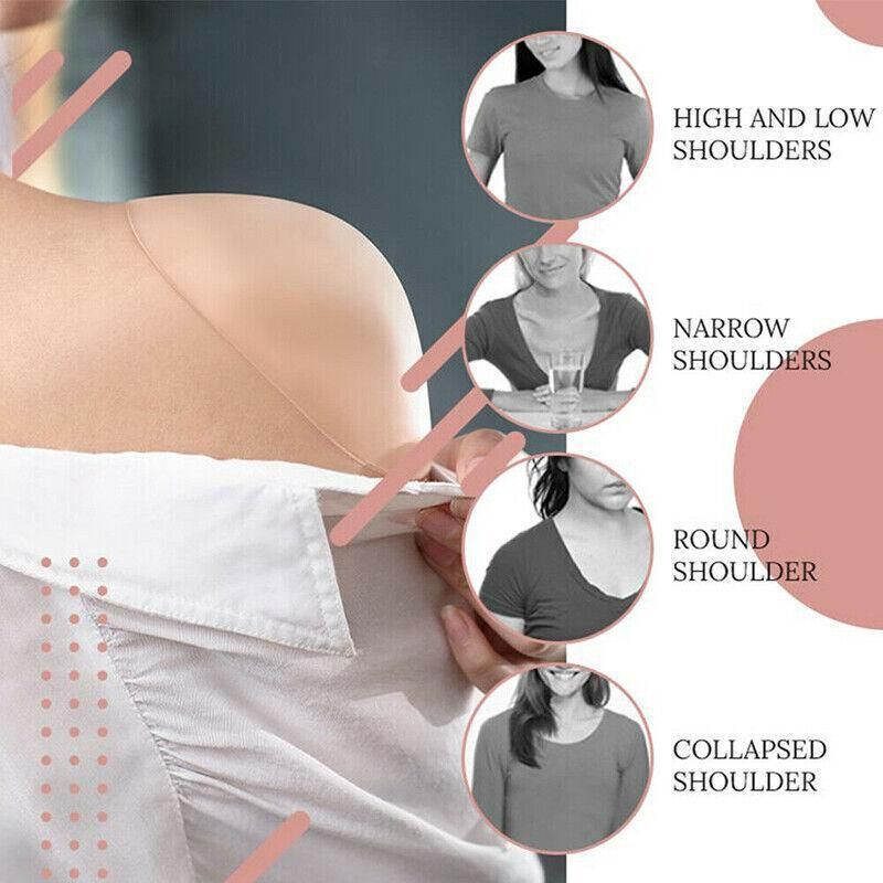 2Pcs Soft Anti-Slip Invisible Shoulder Pads Naturally Increased Silicone /Sponge - Clear (Silisone) V528-9360101055639