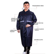 Unisex Waterproof Raincoat XL Size Lightweight Hooded Long Work Outdoor Overcoat - Yellow