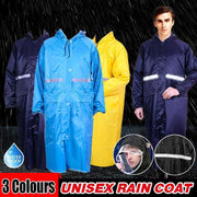 Unisex Waterproof Raincoat 2XL Size Lightweight Hooded Long Work Outdoor Overcoat - Yellow