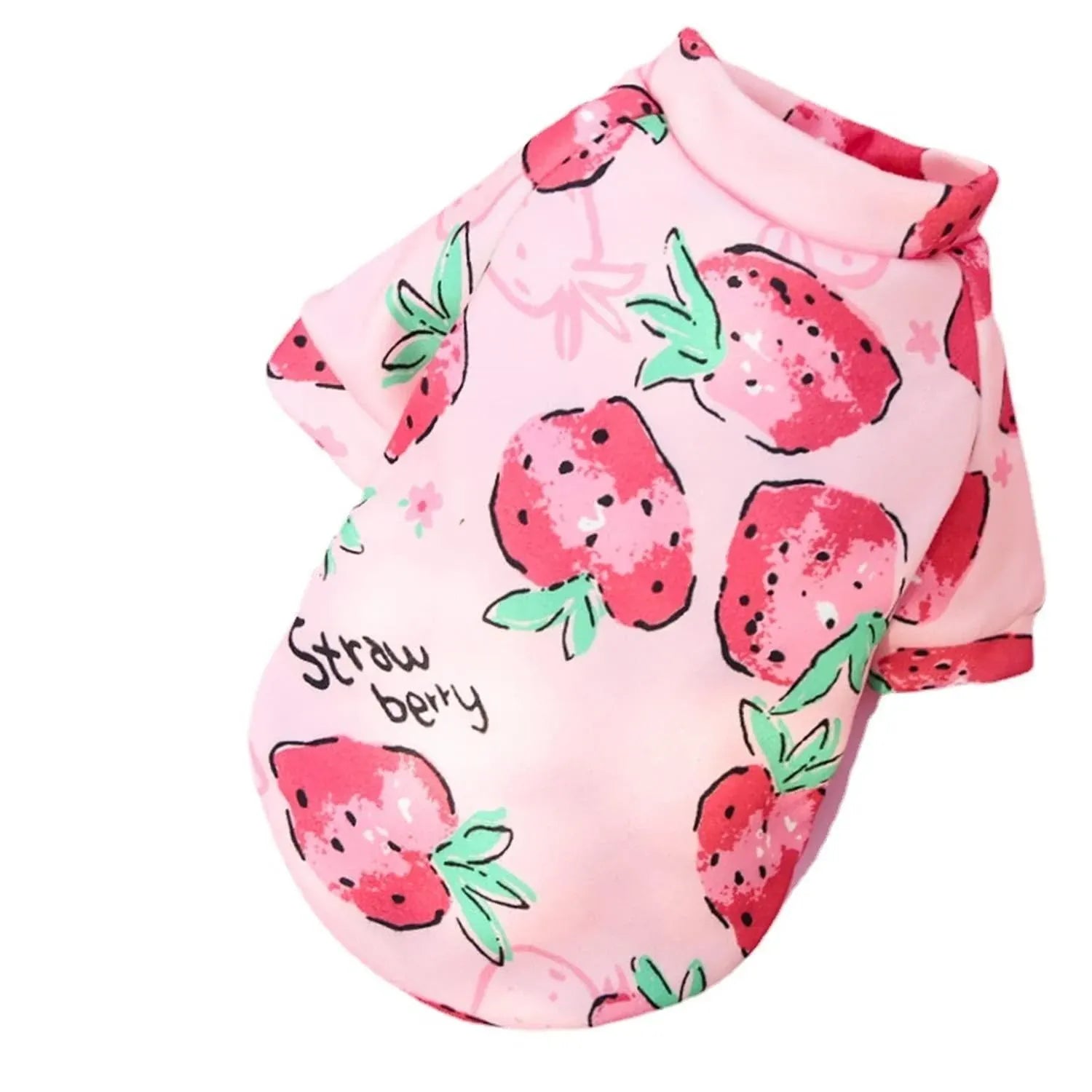 L Size Cute Pet Dog Warm Jumper Sweater Clothes Puppy Cat Knitwear Knitted Coats Winter - Pink Strawberry V528-9360101058807