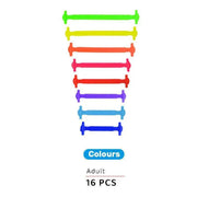 No Tie Elastic Silicone Shoe Laces 16PCS Shoelaces for Sneakers and Runners - Colours 16PCS V528-9360101063979