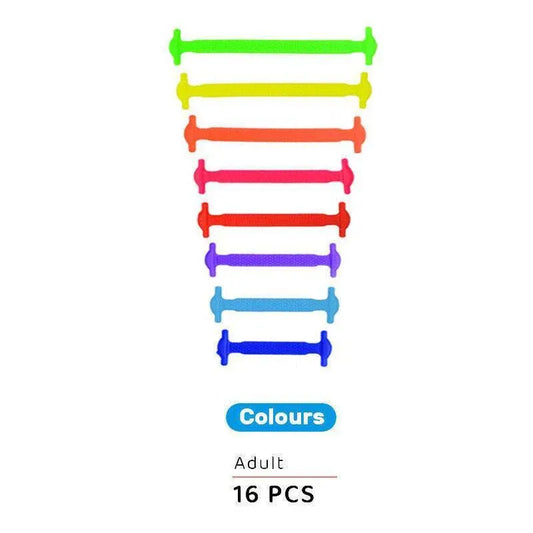 No Tie Elastic Silicone Shoe Laces 16PCS Shoelaces for Sneakers and Runners - Colours 16PCS V528-9360101063979