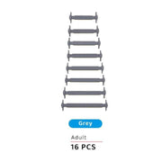 No Tie Elastic Silicone Shoe Laces 16PCS Shoelaces for Sneakers and Runners - Grey 16PCS V528-9360101064051