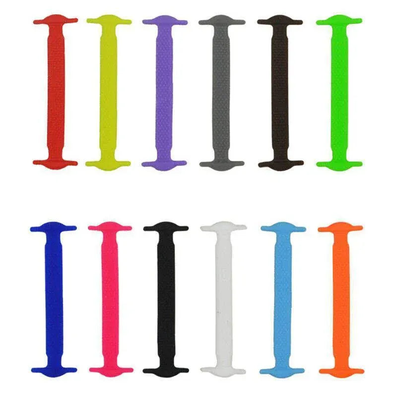 No Tie Elastic Silicone Shoe Laces 16PCS Shoelaces for Sneakers and Runners - Grey 16PCS V528-9360101064051