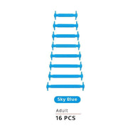 No Tie Elastic Silicone Shoe Laces 16PCS Shoelaces for Sneakers and Runners - Sky Blue 16PCS V528-9360101064112