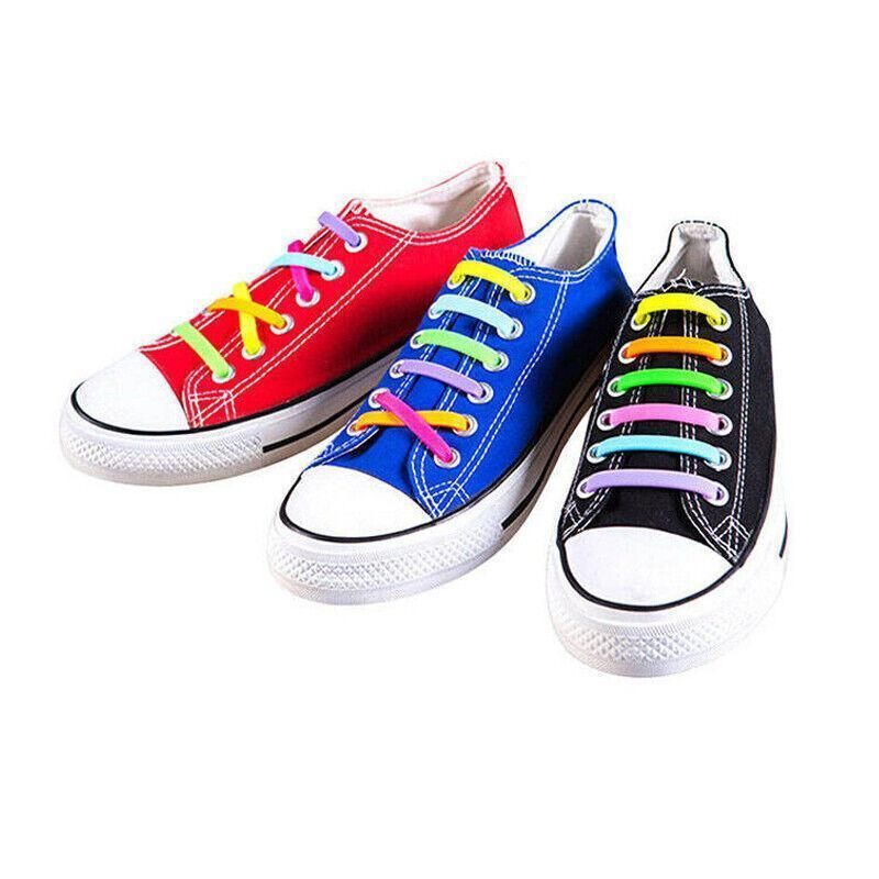 No Tie Elastic Silicone Shoe Laces 16PCS Shoelaces for Sneakers and Runners - Sky Blue 16PCS V528-9360101064112