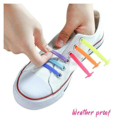 No Tie Elastic Silicone Shoe Laces 16PCS Shoelaces for Sneakers and Runners - Purple 16PCS V528-9360101064136