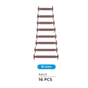 No Tie Elastic Silicone Shoe Laces 16PCS Shoelaces for Sneakers and Runners - Brown 16PCS V528-9360101064150