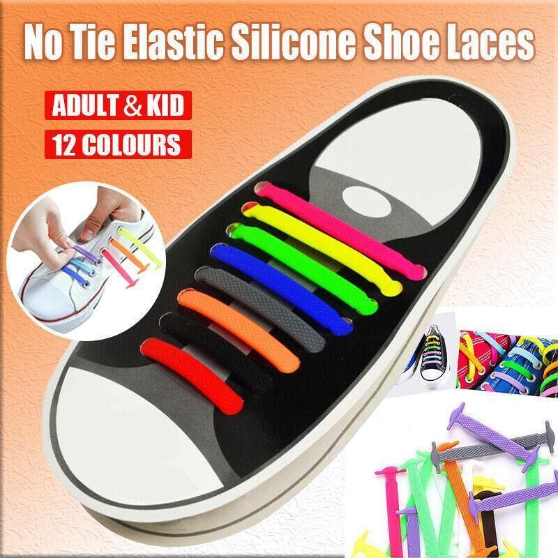 No Tie Elastic Silicone Shoe Laces 16PCS Shoelaces for Sneakers and Runners - Brown 16PCS V528-9360101064150