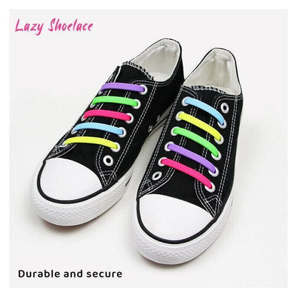 No Tie Elastic Silicone Shoe Laces 16PCS Shoelaces for Sneakers and Runners - Brown 16PCS V528-9360101064150