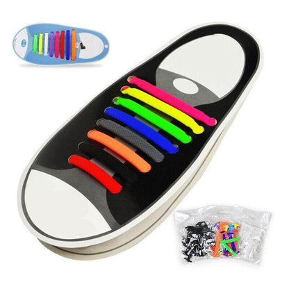 No Tie Elastic Silicone Shoe Laces 16PCS Shoelaces for Sneakers and Runners - Brown 16PCS V528-9360101064150