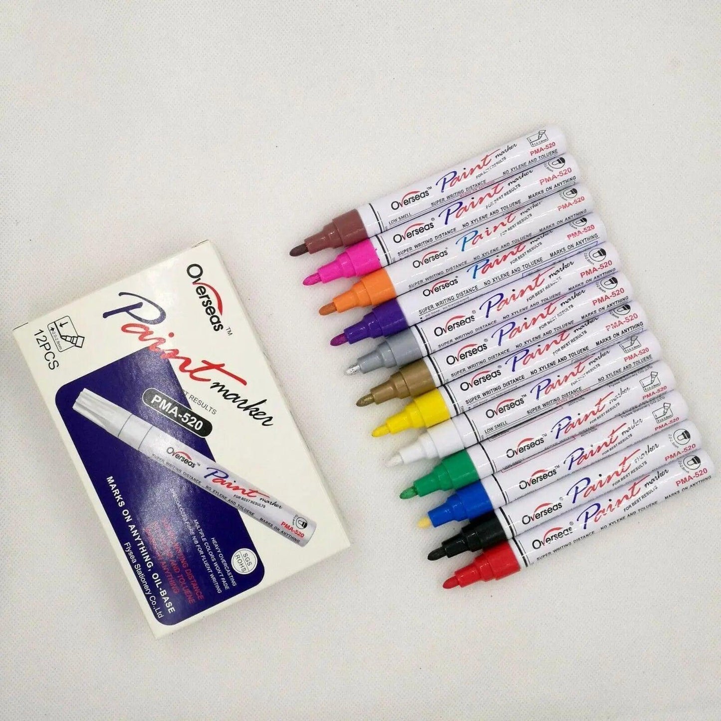 Multicolour Permanent Paint Marker Pens for Tyre Metal Glass Rubber - Red V528-9360101067526