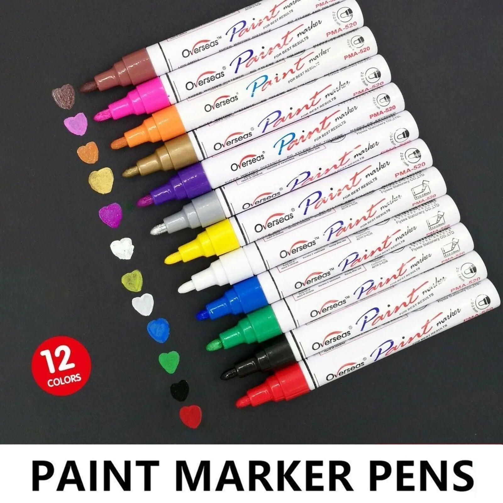 Multicolour Permanent Paint Marker Pens for Tyre Metal Glass Rubber - Purple V528-9360101067533