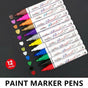 Multicolour Permanent Paint Marker Pens for Tyre Metal Glass Rubber - Purple V528-9360101067533