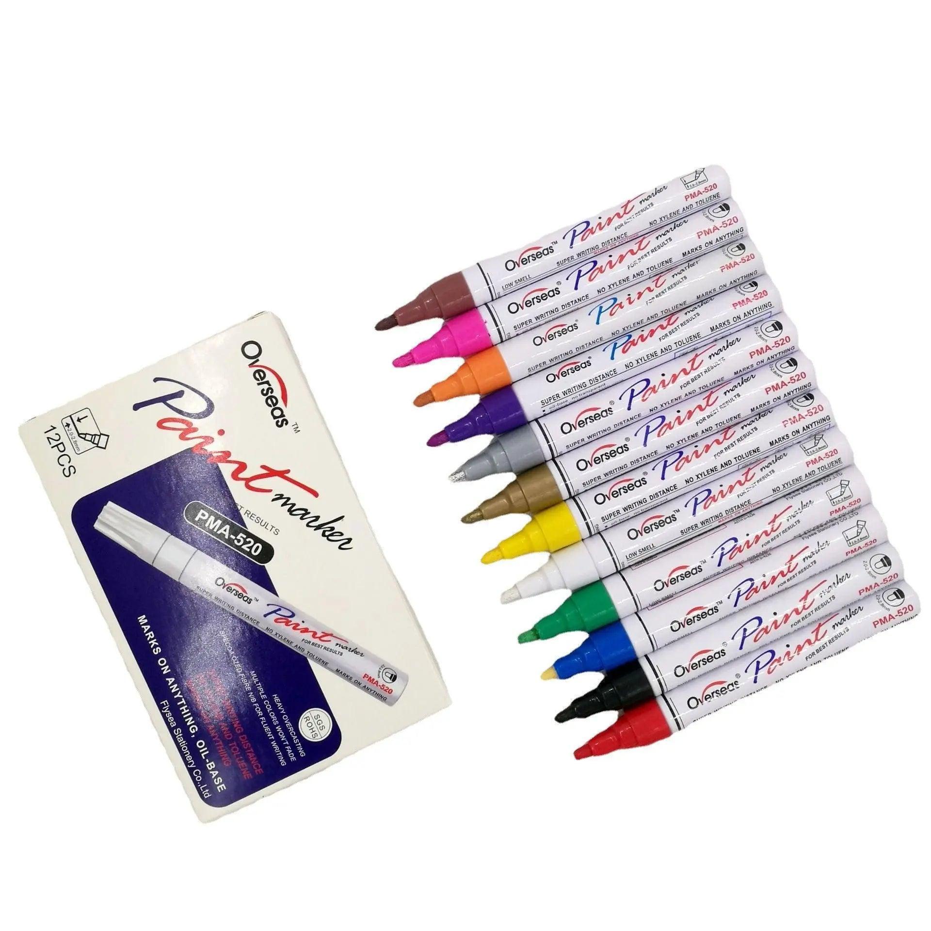Multicolour Permanent Paint Marker Pens for Tyre Metal Glass Rubber - Green V528-9360101067564