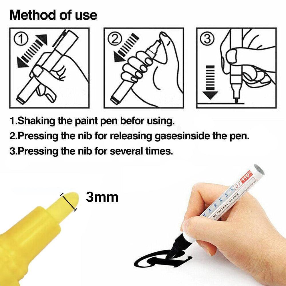 Multicolour Permanent Paint Marker Pens for Tyre Metal Glass Rubber - Green V528-9360101067564