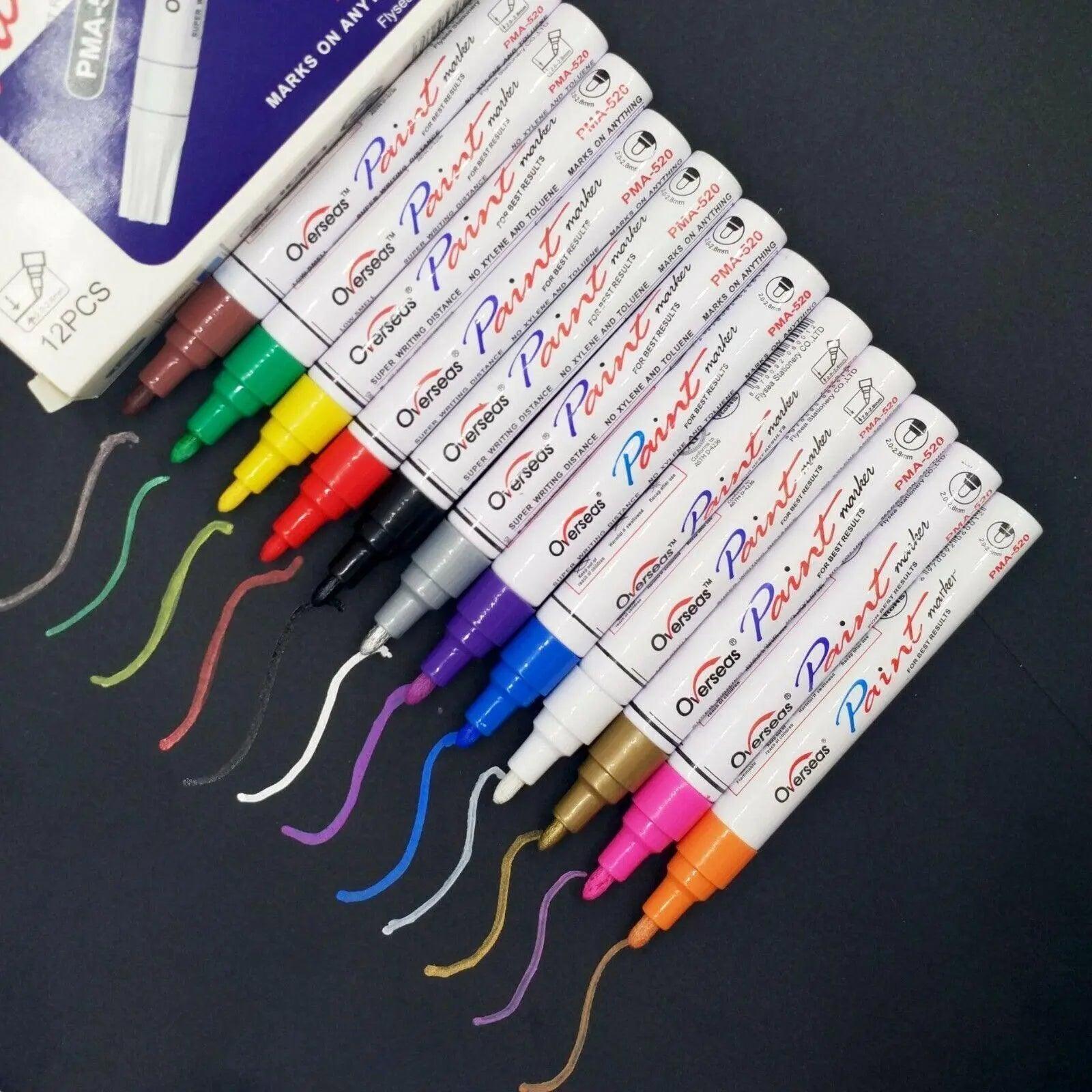 Multicolour Permanent Paint Marker Pens for Tyre Metal Glass Rubber - Green V528-9360101067564