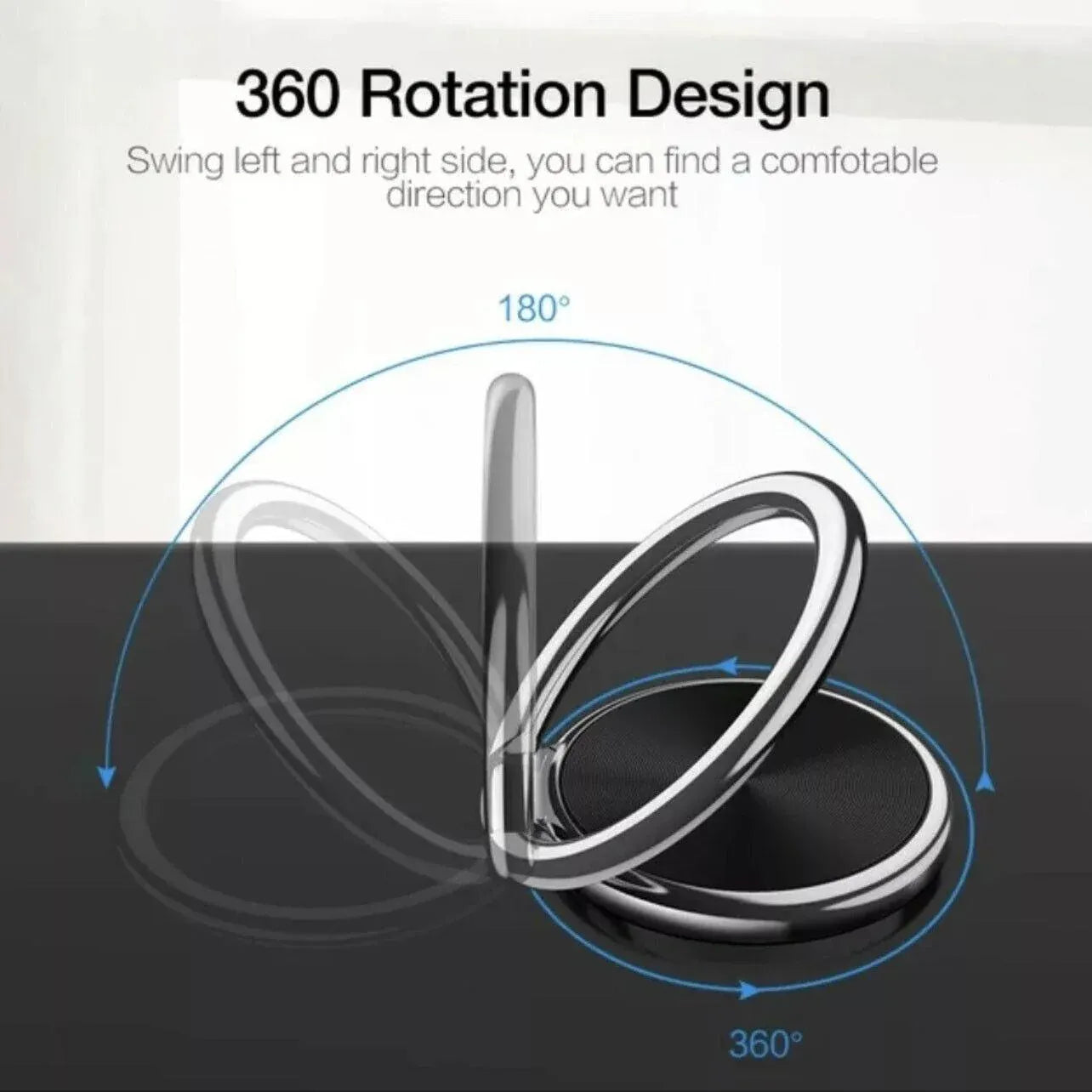 Iring Phone Ring Finger Holder Stand Car Mount Hook For Iphone Ipad Mobile Grip - E- Blue V528-9360101068264