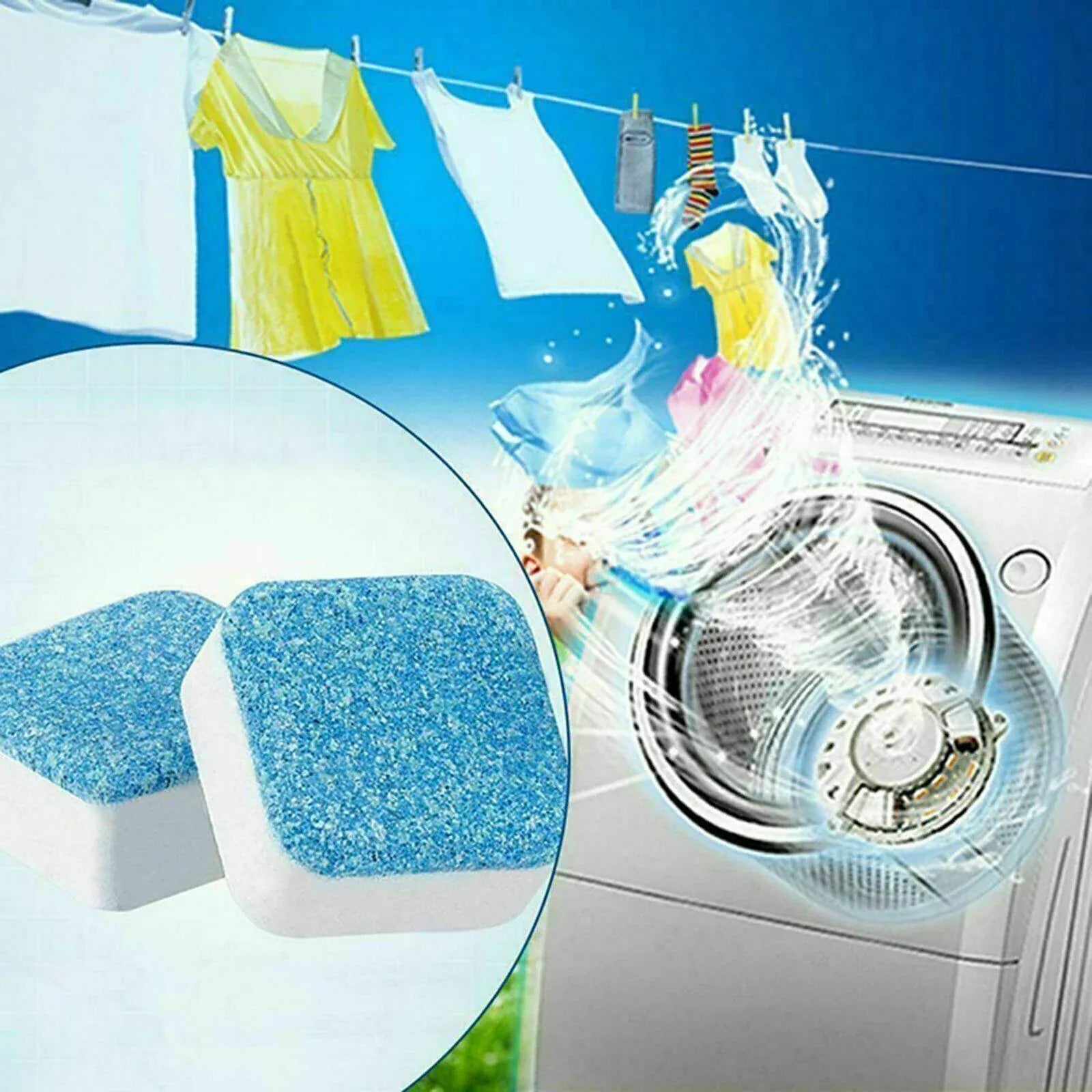 6-48 Pcs Washing Machine Effervescent Tub Bomb Cleaner Remover Deodorant Clean - 6 PCS V528-9360101071547