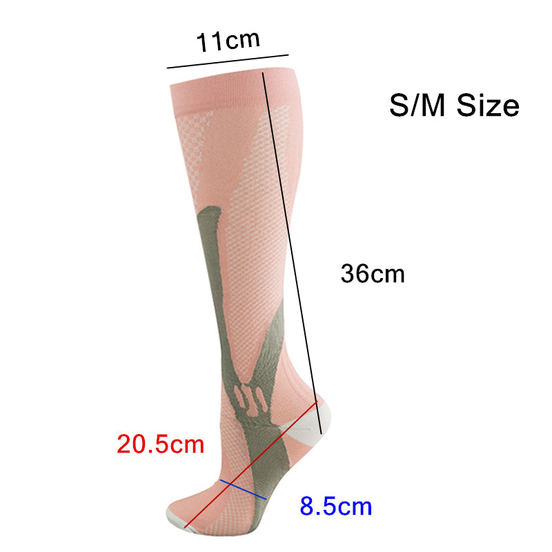Copper Compression Socks for Running Travel Sports Anti Fatigue Support S/M Unisex - Black V528-9360101074937