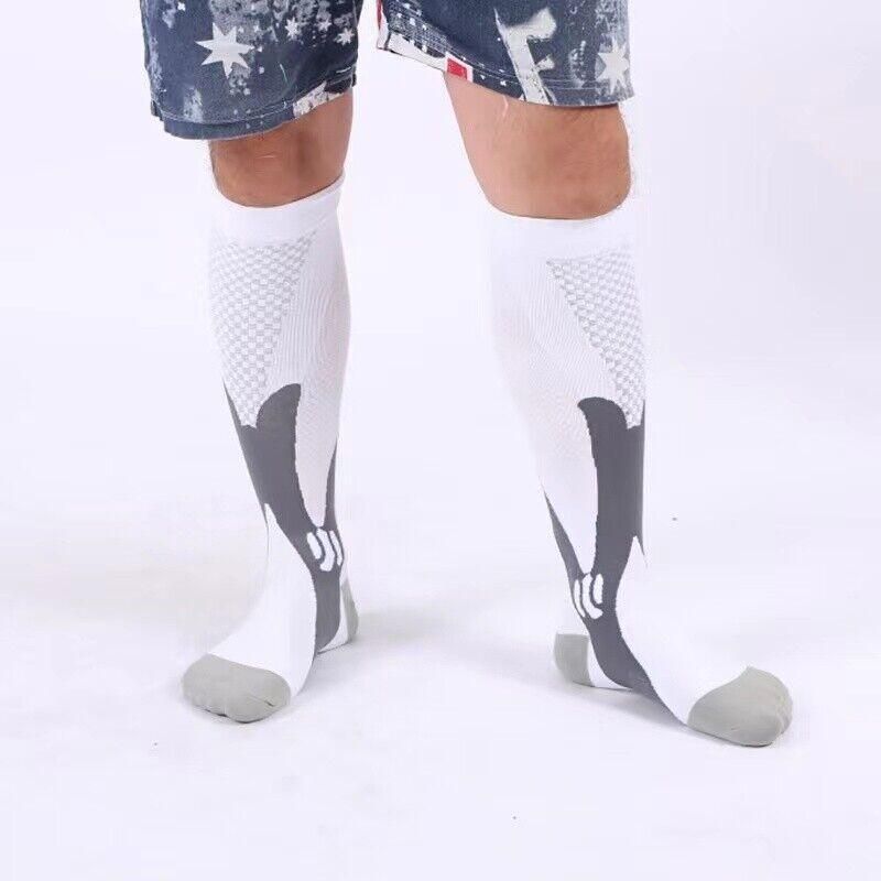 Copper Compression Socks for Running Travel Sports Anti Fatigue Support XXL Unisex - Black V528-9360101074975