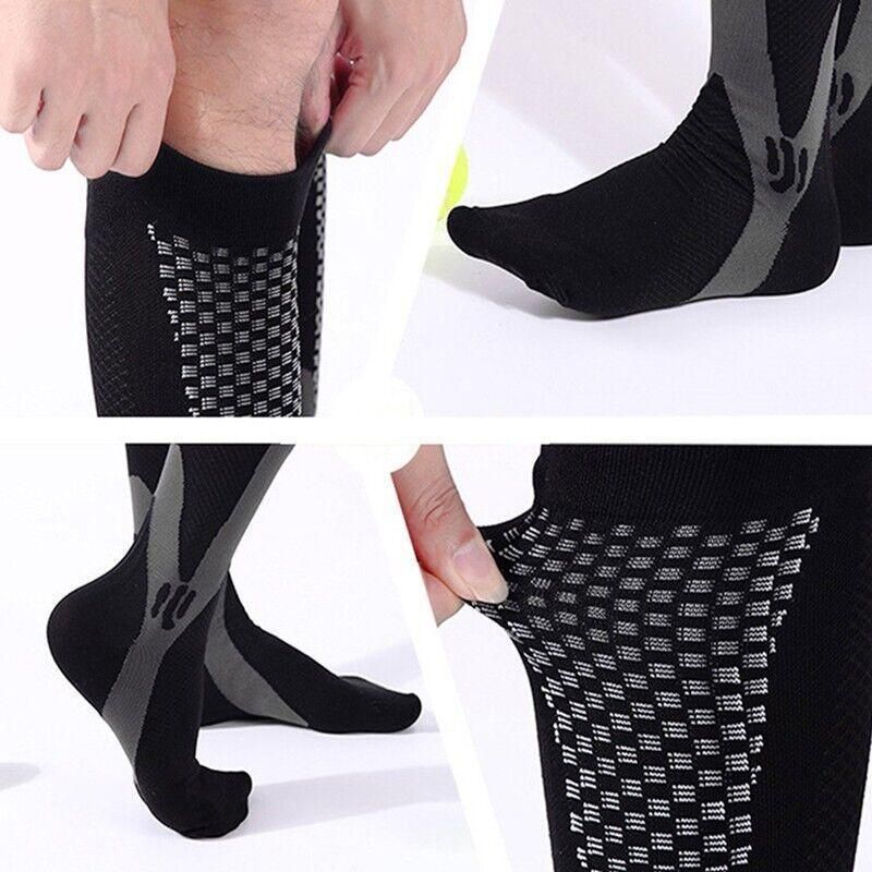 Copper Compression Socks for Running Travel Sports Anti Fatigue Support XXL Unisex - White V528-9360101075019