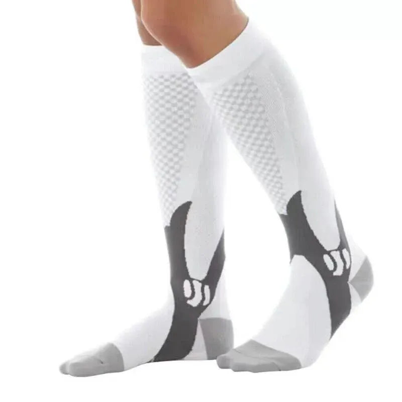 Copper Compression Socks for Running Travel Sports Anti Fatigue Support XXL Unisex - White V528-9360101075019