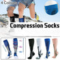 Copper Compression Socks for Running Travel Sports Anti Fatigue Support S/M Unisex - White V528-9360101075033