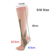 Copper Compression Socks for Running Travel Sports Anti Fatigue Support S/M Unisex - White V528-9360101075033