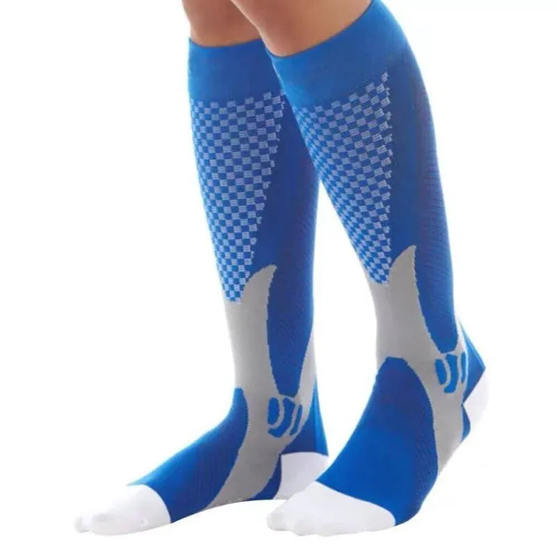 Copper Compression Socks for Running Travel Sports Anti Fatigue Support XXL Unisex - Blue V528-9360101075057