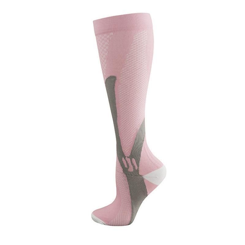 Copper Compression Socks for Running Travel Sports Anti Fatigue Support XXL Unisex - Pink V528-9360101075156