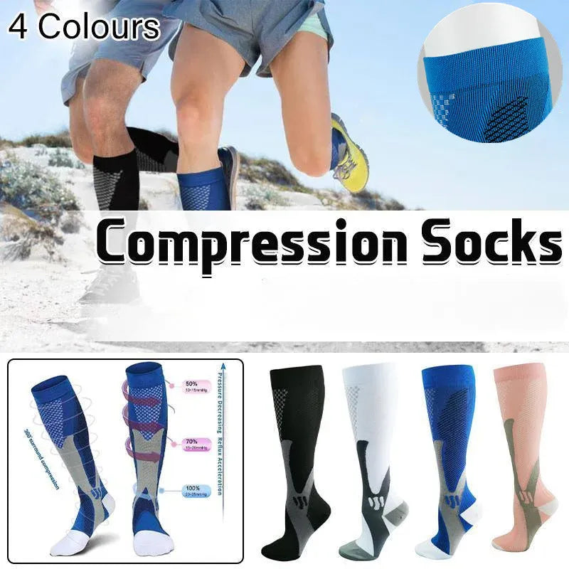 Copper Compression Socks for Running Travel Sports Anti Fatigue Support XXL Unisex - Pink V528-9360101075156