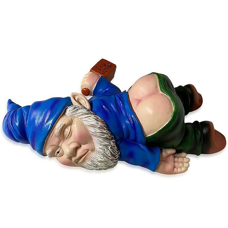 Funny Drunk Dwarf Garden Gnome Decor Yard Patio Ornament Rude Passed Out Statue V528-9360101076474