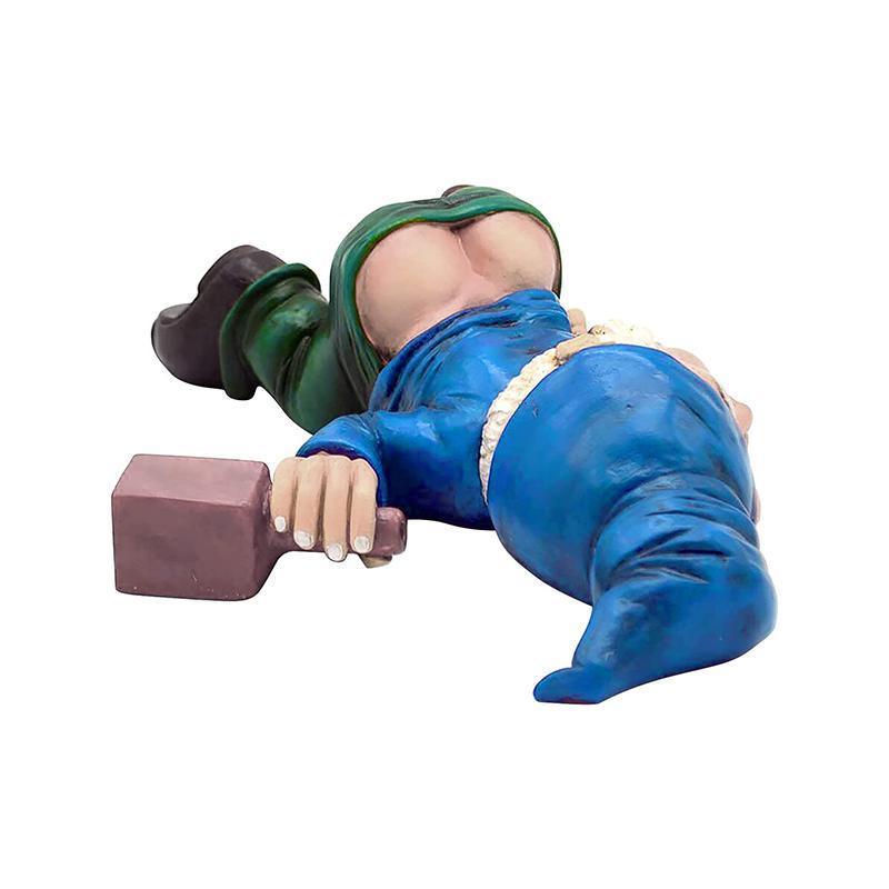 Funny Drunk Dwarf Garden Gnome Decor Yard Patio Ornament Rude Passed Out Statue V528-9360101076474