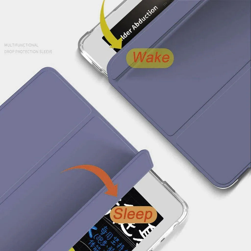 Shockproof Silicone iPad Air 4 Cover with Pencil Slot and Smart Wake - Grey V528-9360101078171