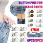 8X Button Pins For Jeans Pants No Sew Instant Adjustable Jean Button Replacement - 6sets Silver Button Pins V528-9360101078683