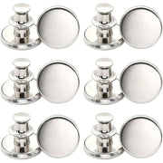 8X Button Pins For Jeans Pants No Sew Instant Adjustable Jean Button Replacement - 6sets Silver Button Pins V528-9360101078683