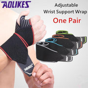 Aolikes 1 Pair Adjustable Wrist Support Wrap Strap Compression Hand Brace Au - Blue (1 Pair) V528-9360101096342