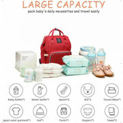 Luxury Multifunctional Diaper Nappy Backpack Maternity Mummy Changing Bag - Pink Gray V528-9360101098582